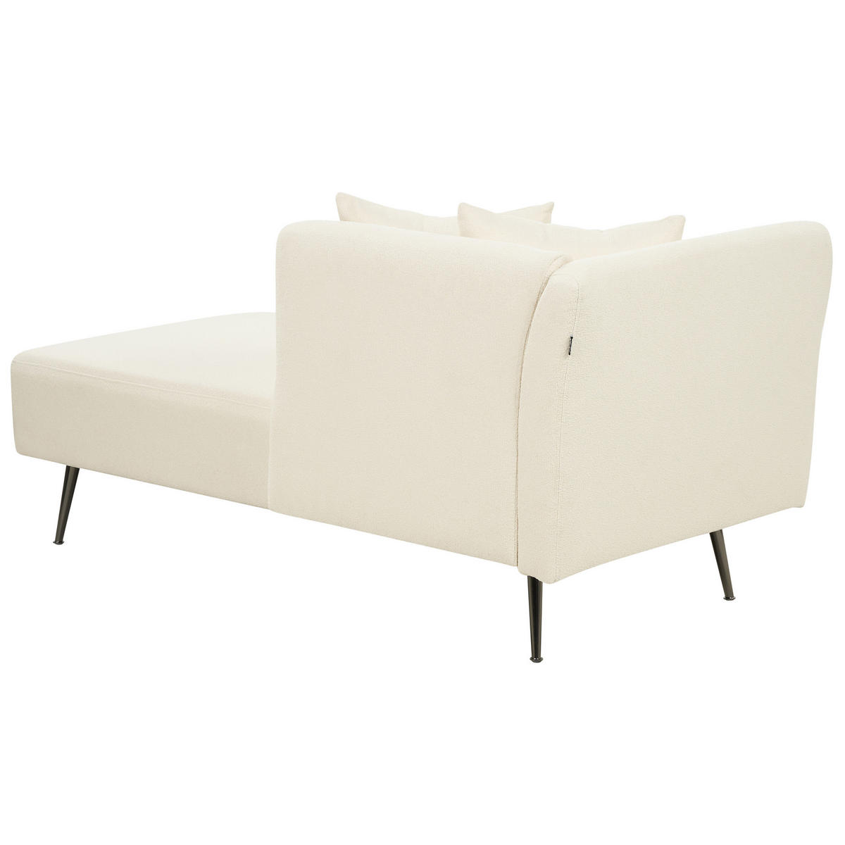 CHAISELONGUE Bouclé cremeweiß linksseitig Riom - Schwarz/Weiß, Textil (156/75/77cm) - Beliani