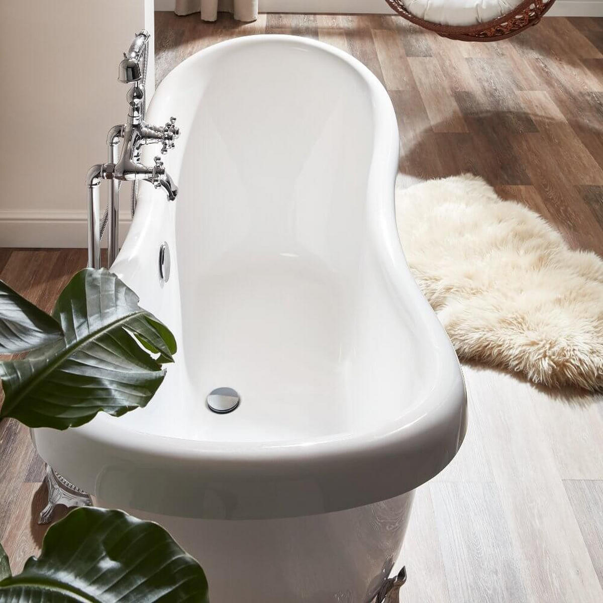 FREISTEHENDE Badewanne FAMA - 176 x 74 cm - Weiß, Keramik (176/79/74cm) - Home Deluxe