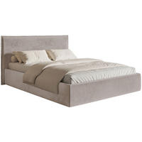 POLSTERBETT Softie Slim Taupe Velours 140x200 - Graubraun, Textil (140/200cm) - Selsey
