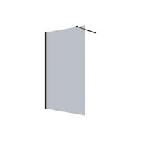 DUSCHTRENNWAND Seitenwand italienische Dusche - 120 x 200 cm - Grau - MALIKA - Schwarz, Glas (120/200cm) - Vente-Unique