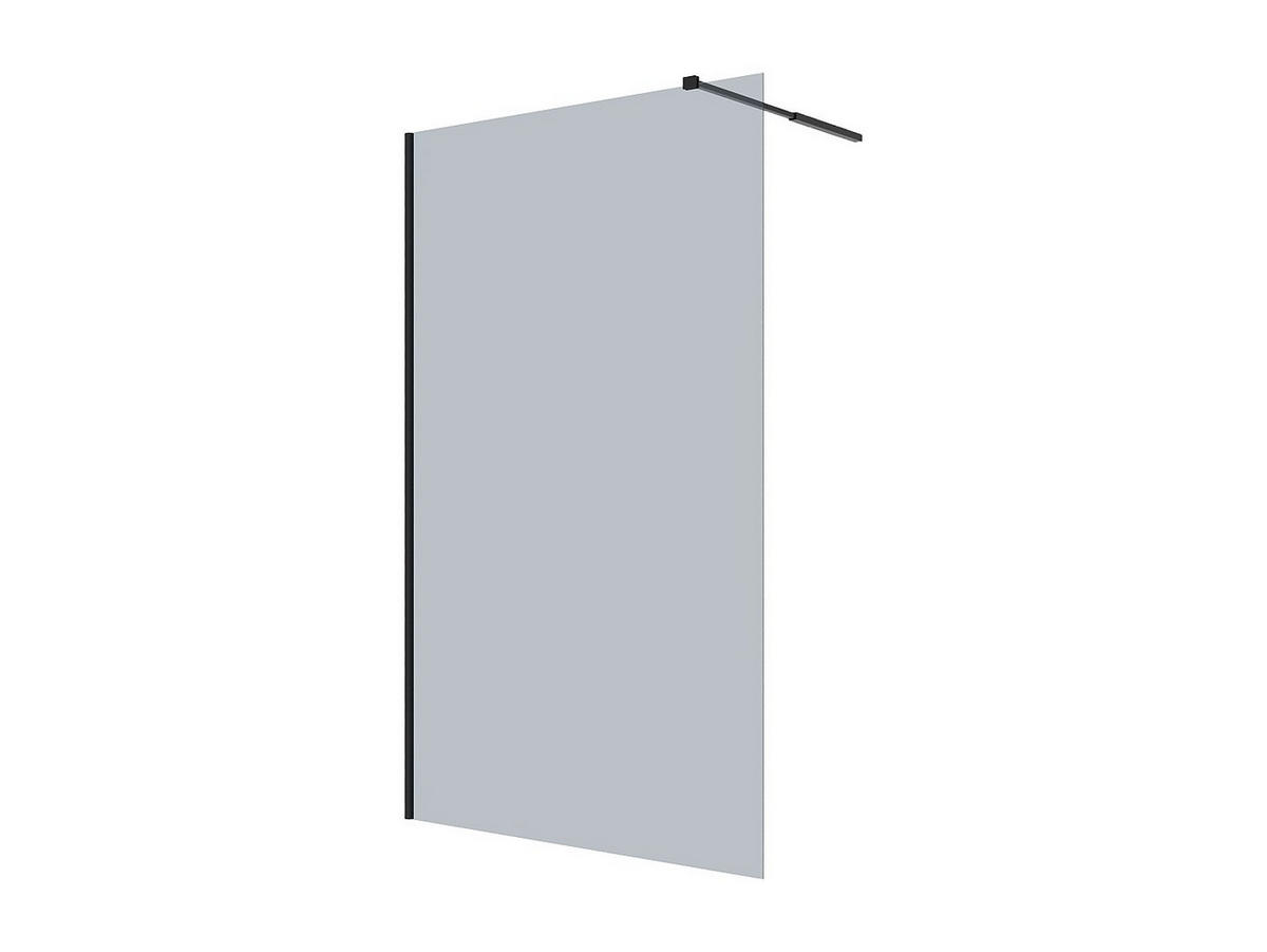 DUSCHTRENNWAND Seitenwand italienische Dusche - 120 x 200 cm - Grau - MALIKA - Schwarz, Glas (120/200cm) - Vente-Unique