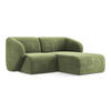 ECKSOFA Rechts Chenille Stoff Grün - Schwarz/Grün, Holzwerkstoff/Kunststoff (178/166cm) - Makamii