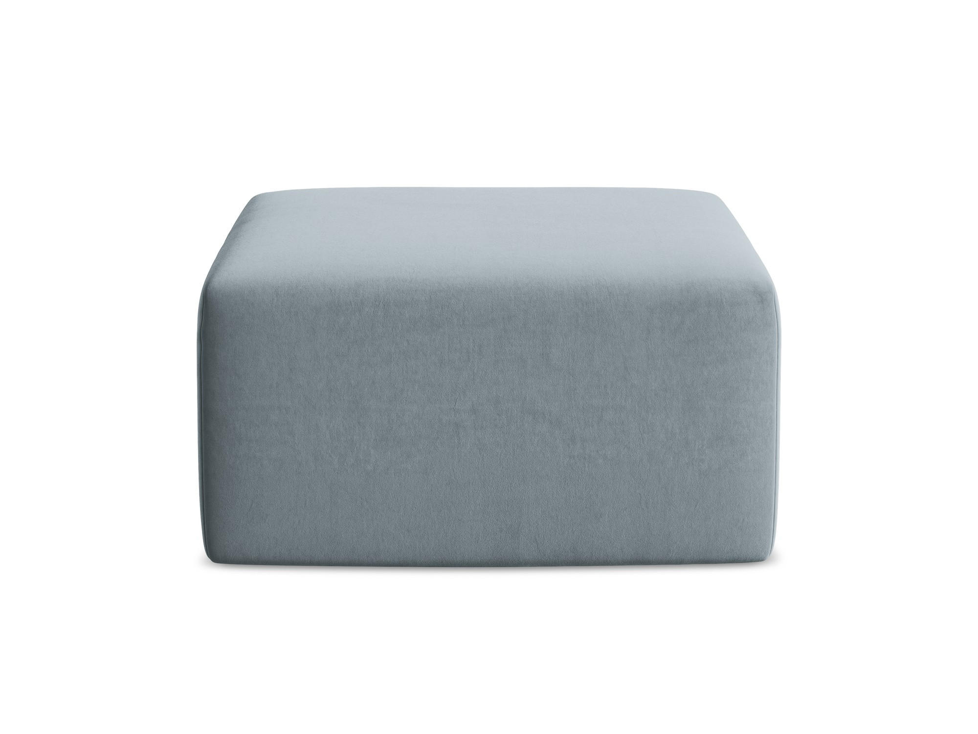 POUF Samt Stoff Blau - Schwarz/Hellblau, Holzwerkstoff/Kunststoff (75/37/75cm) - Makamii