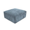 POUF Chenille Stoff Blau - Pastellblau/Schwarz, Holzwerkstoff/Kunststoff (87/46/87cm) - Makamii