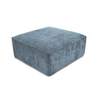 POUF Chenille Stoff Blau - Pastellblau/Schwarz, Holzwerkstoff/Kunststoff (87/46/87cm) - Makamii