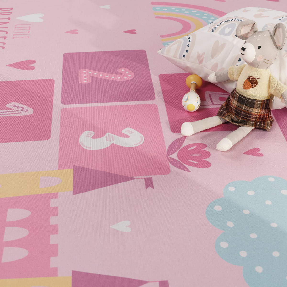 KINDERTEPPICH Herz Pink 160 x 220 cm - Pink, Kunststoff (160/220cm) - TT Home