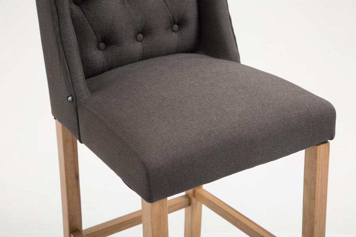 BARHOCKER 2er Set Stoff dunkelgrau - Dunkelgrau/Naturfarben, Holz/Textil (56/111/51cm) - CLP