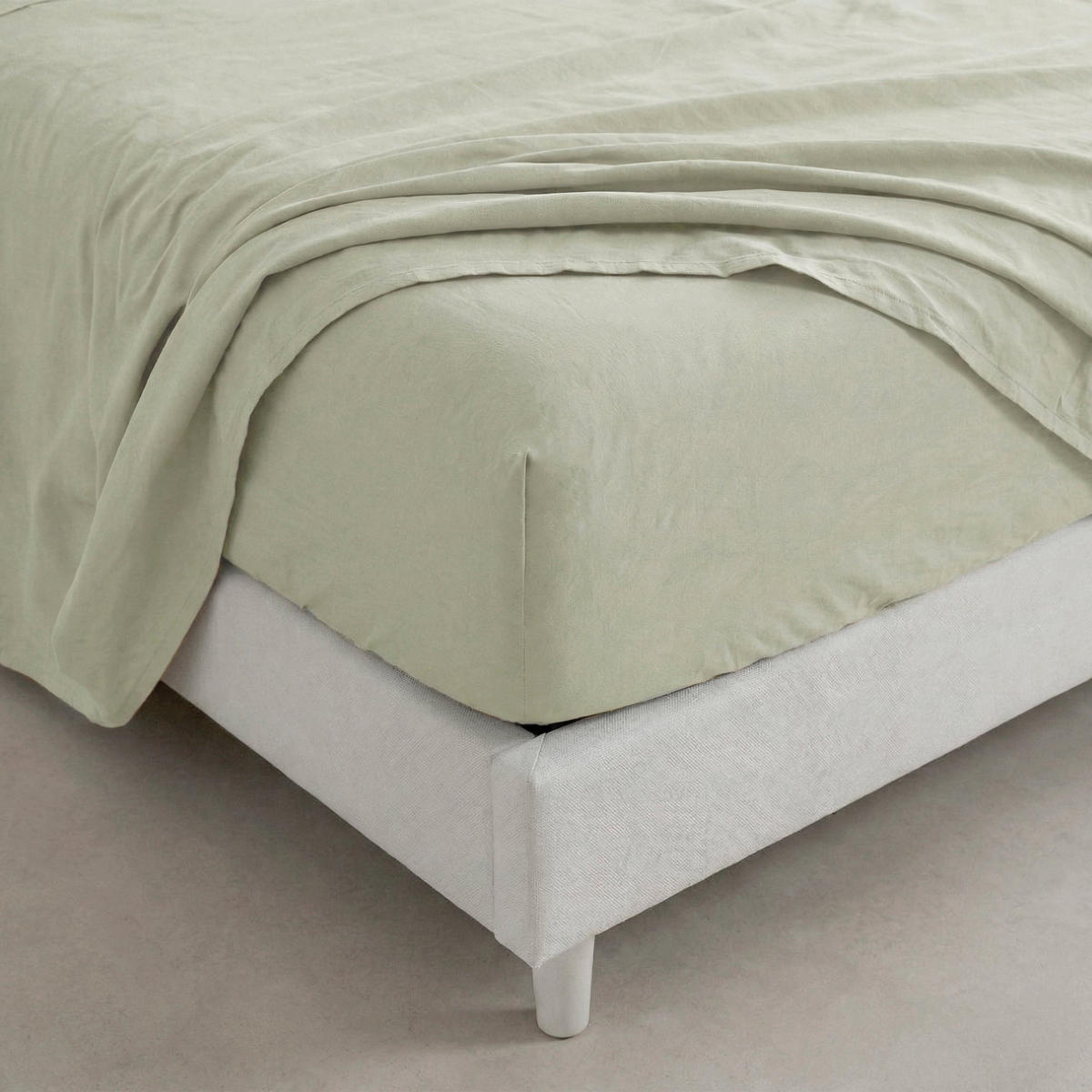 SPANNBETTLAKEN Basic Lehmbeige 200x200x32 cm (Bett 200) - Beige, Textil (200/200cm) - Happy Friday