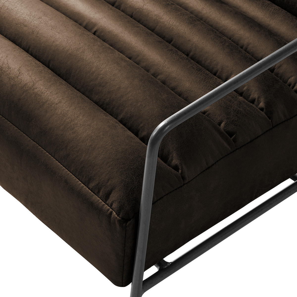 SESSEL - Antiklederlook - Graubraun, Textil (63/71/78cm) - home24