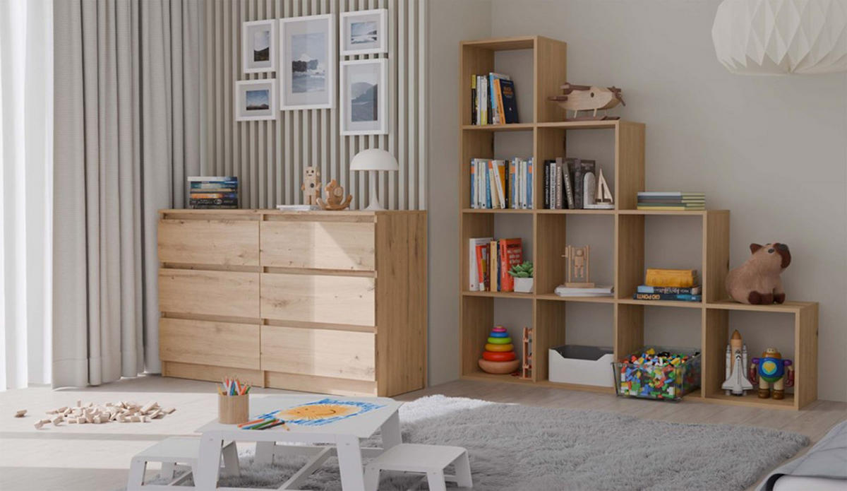 STUFENREGAL Stepi Artisan-Eiche 153 cm - Eichefarben, Holzwerkstoff (153/152/30cm) - Selsey