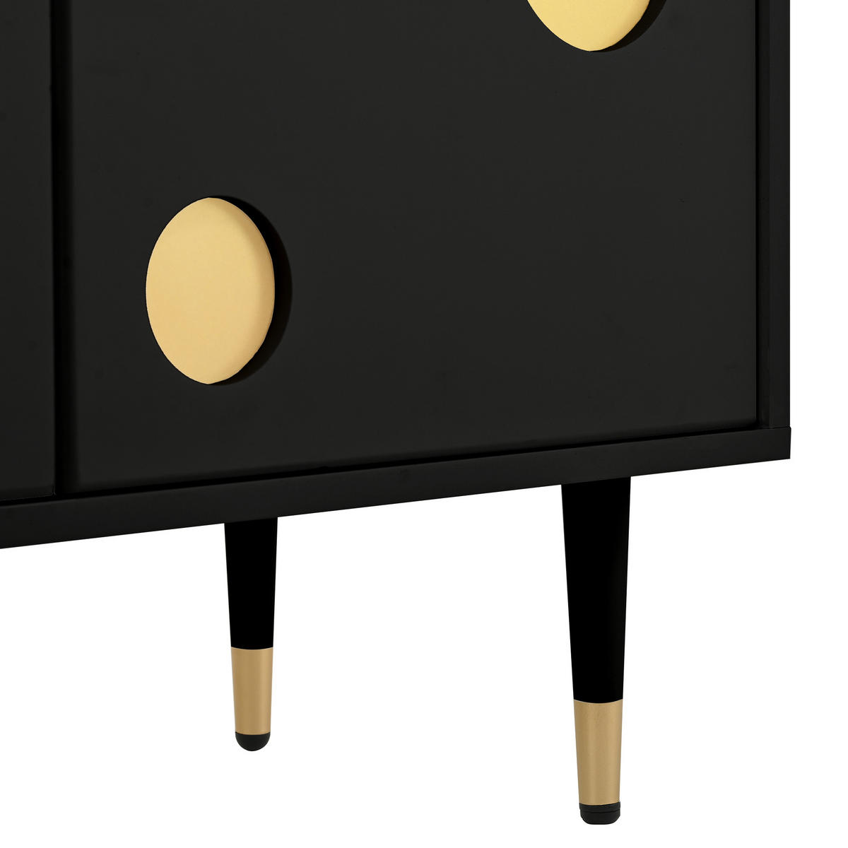 TV-SCHRANK Gitterstruktur Golddekor 2 Türen Massivholz - Schwarz, Holzwerkstoff (36/54/170cm) - FLIEKS