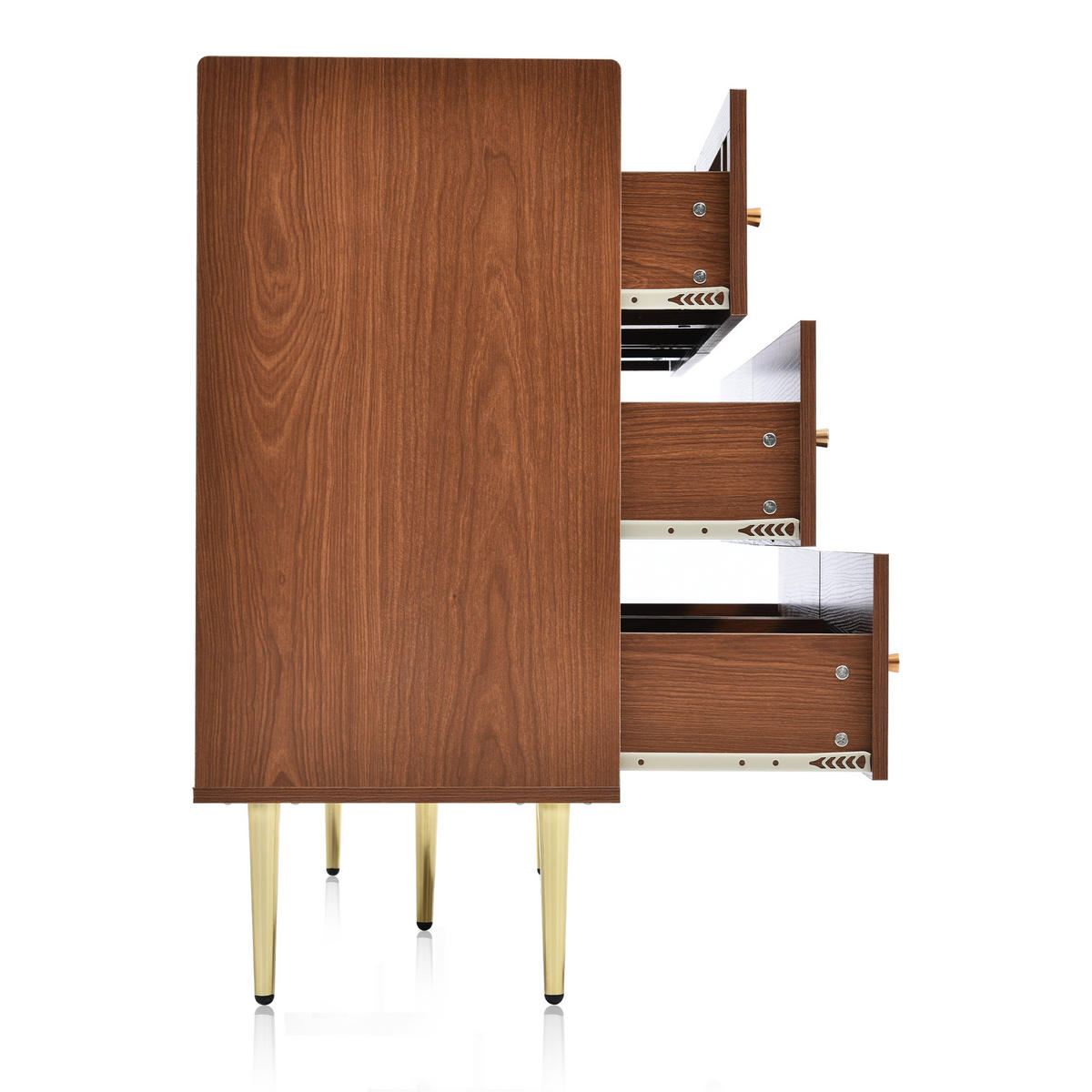 KOMMODE Braun 120/40/90CM - Braun, Holzwerkstoff/Metall (40/90/120cm) - Urban Meuble