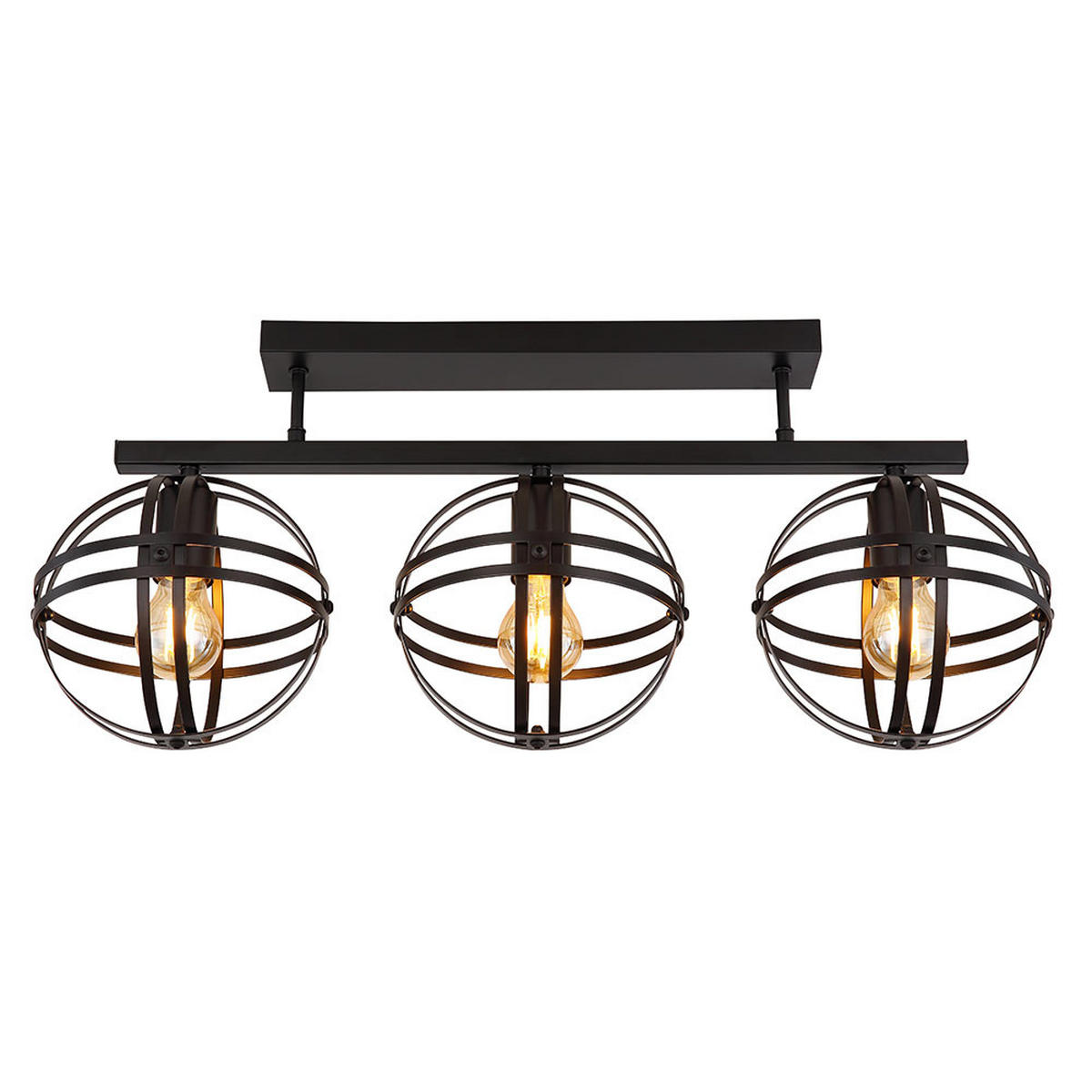 LED DECKENLEUCHTE schwarz Kugel-Form - Schwarz, Metall (70/20/32cm) - Globo Lighting