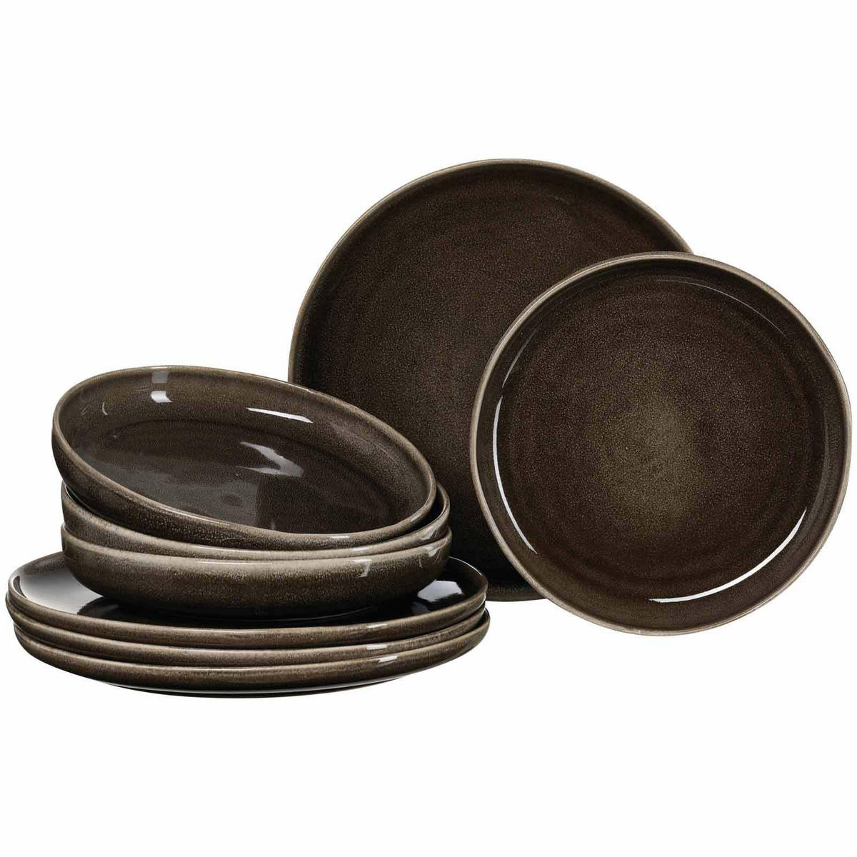 TAFELSET Eda braun 8er Set - Braun, Keramik (30/34/34cm) - Ritzenhoff Breker