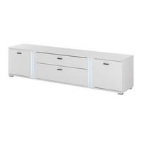 TV-LOWBOARD weiß matt, TV Unterteil inklusive Frontbeleuchtung 201 cm - Weiß, Holzwerkstoff (200/45/42cm) - Furn.Design