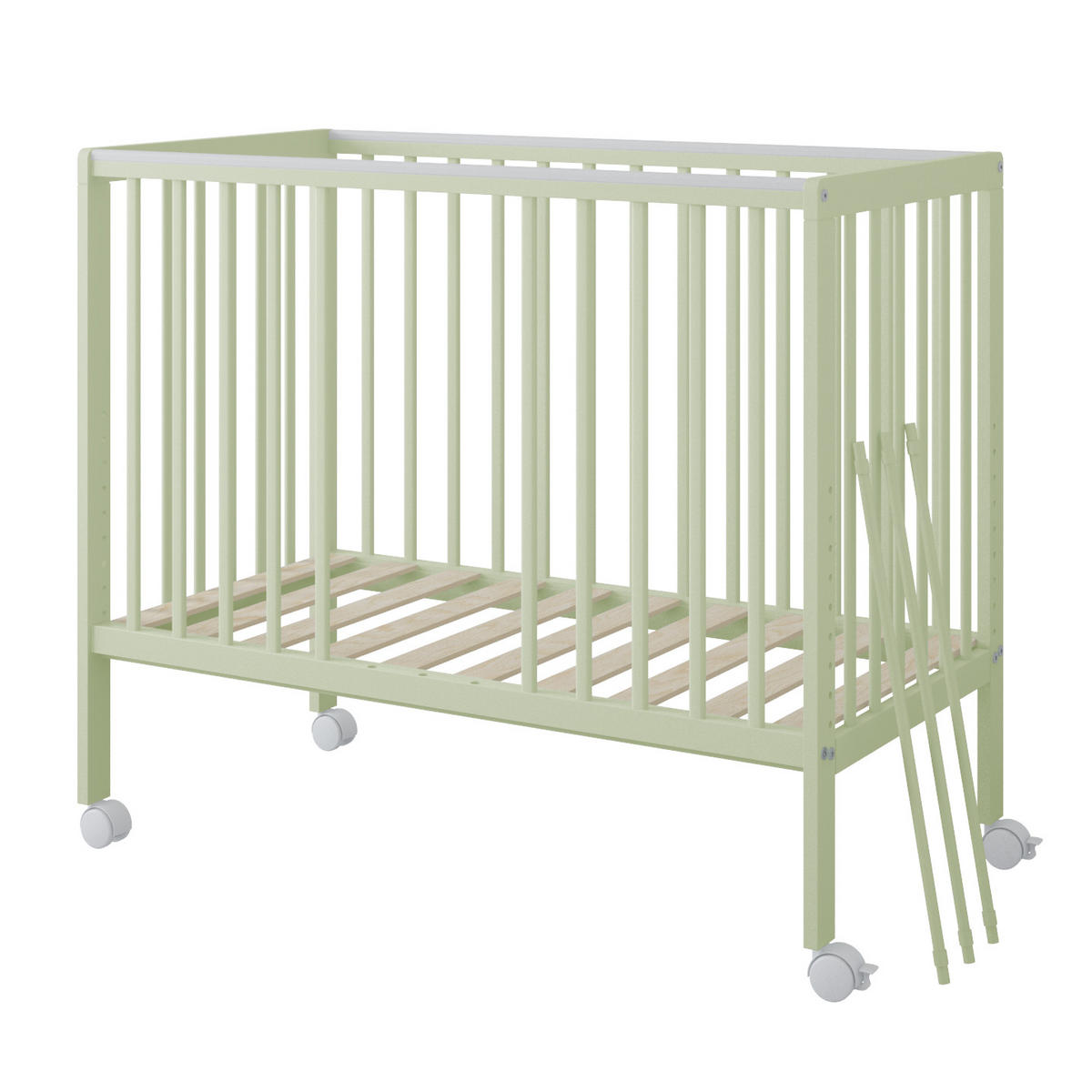 BEISTELLBETT BeNino - Mintgrün, Holzwerkstoff (50/100cm) - kiki design