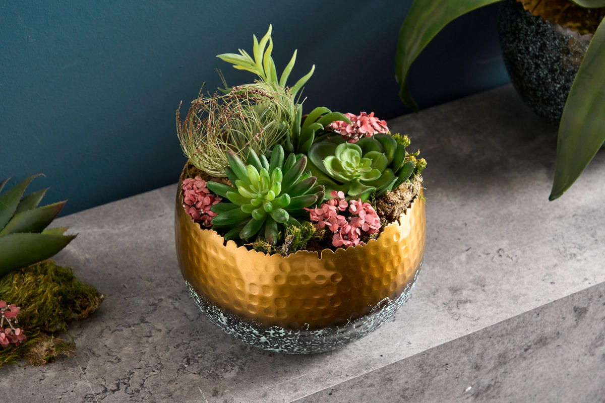 DEKOSCHALE ORIENT Metall Patina 20 cm - Goldfarben, Metall (19/13cm) - riess-ambiente