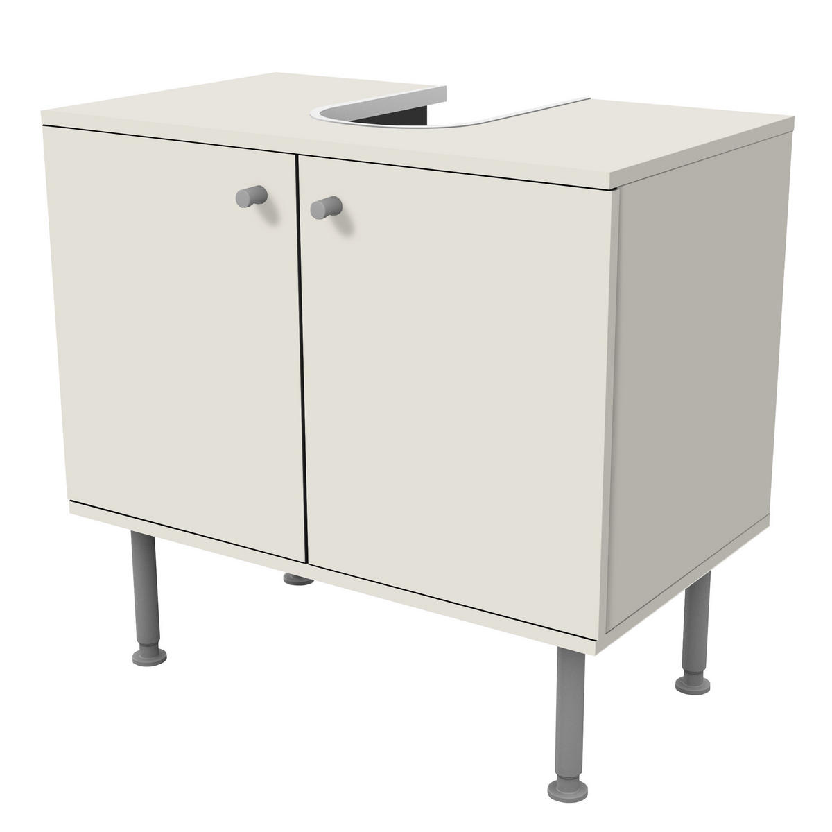 WASCHBECKENUNTERSCHRANK Meersand 60/55/35 cm - Beige, Holzwerkstoff (60/55/35cm) - Bilderwelten