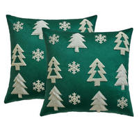 KISSENBEZUG 2er-Set 45x45 cm Weihnachten Grün - Grün, Textil (45/45cm)