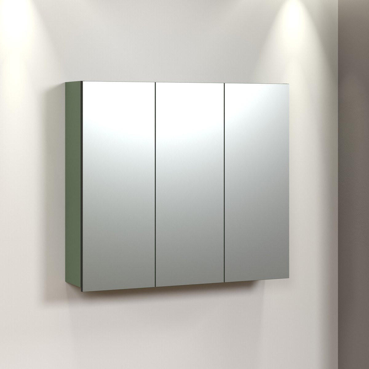 SPIEGELSCHRANK PureBliss Grün - Grün, Holzwerkstoff (90/80/20cm) - Trendteam