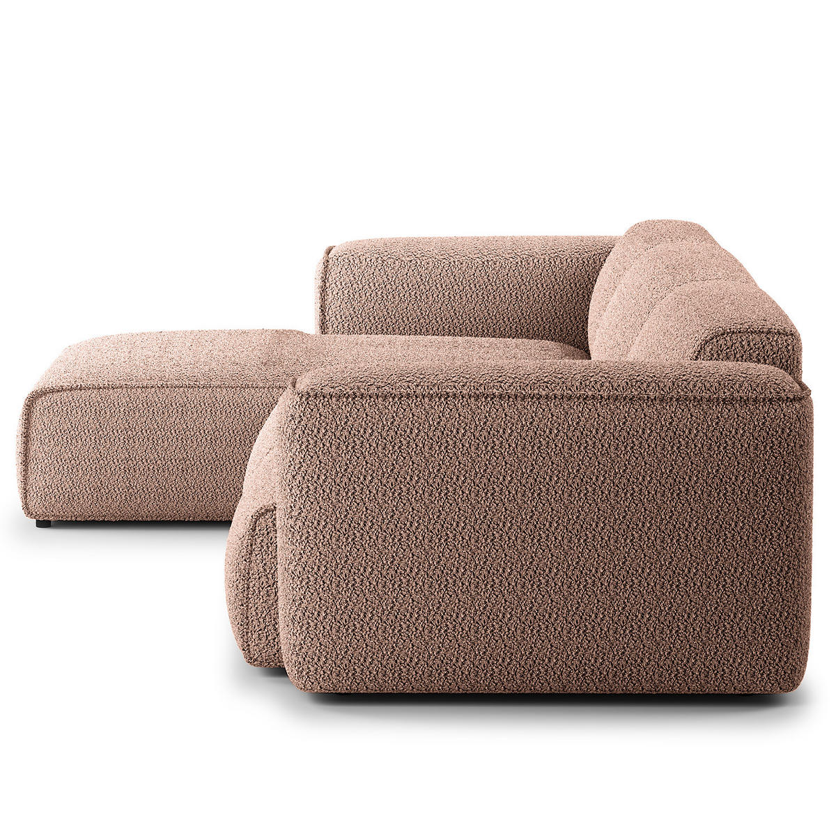 3-SITZER ECKSOFA mit Longchair - Mauve/Schwarz, Kunststoff/Textil (284/173cm) - home24