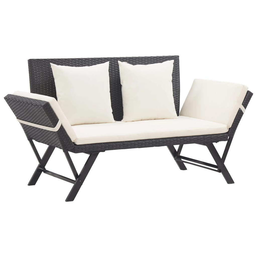 vidaXL Gartenbank Schwarz 70x80x176 cm