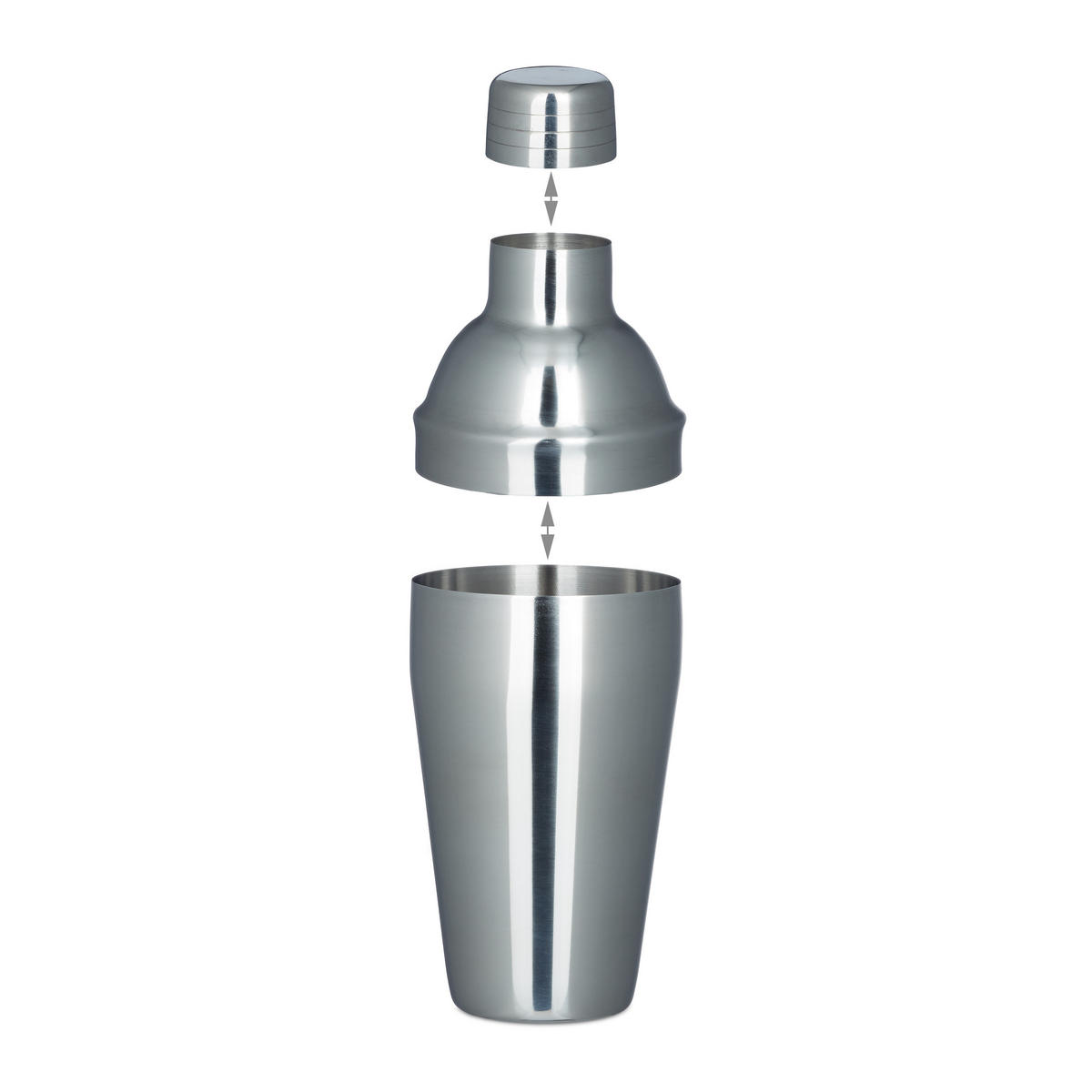 KOKTAILOVÁ súprava 5 ks. - strieborná, kov (25.5/9/29cm) - Relaxdays