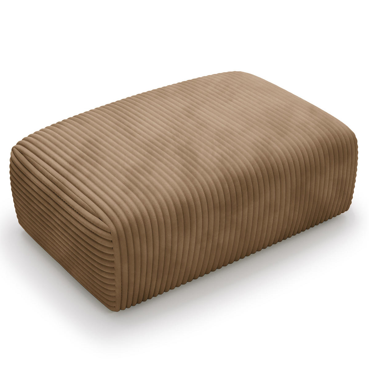POLSTERHOCKER - Cord - Hellbraun/Schwarz, Kunststoff/Textil (110/40/72cm) - home24