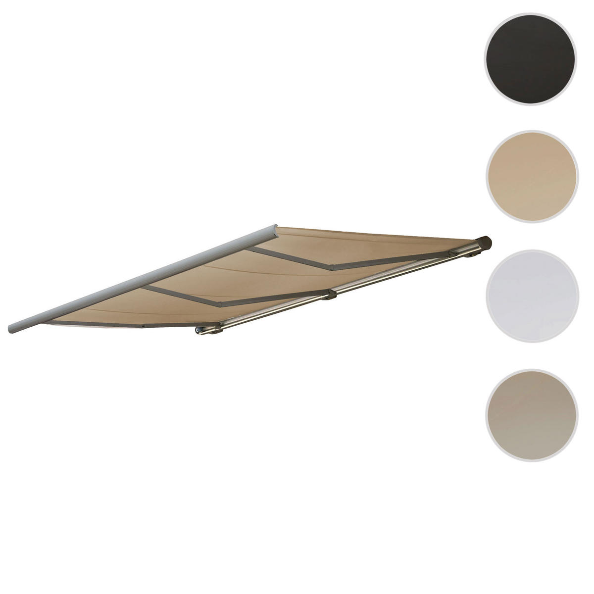 ELEKTRISCHE KASSETTENMARKISE Cremeweiß, Grau - Weiß/Grau, Textil (600/16/300cm) - MCW