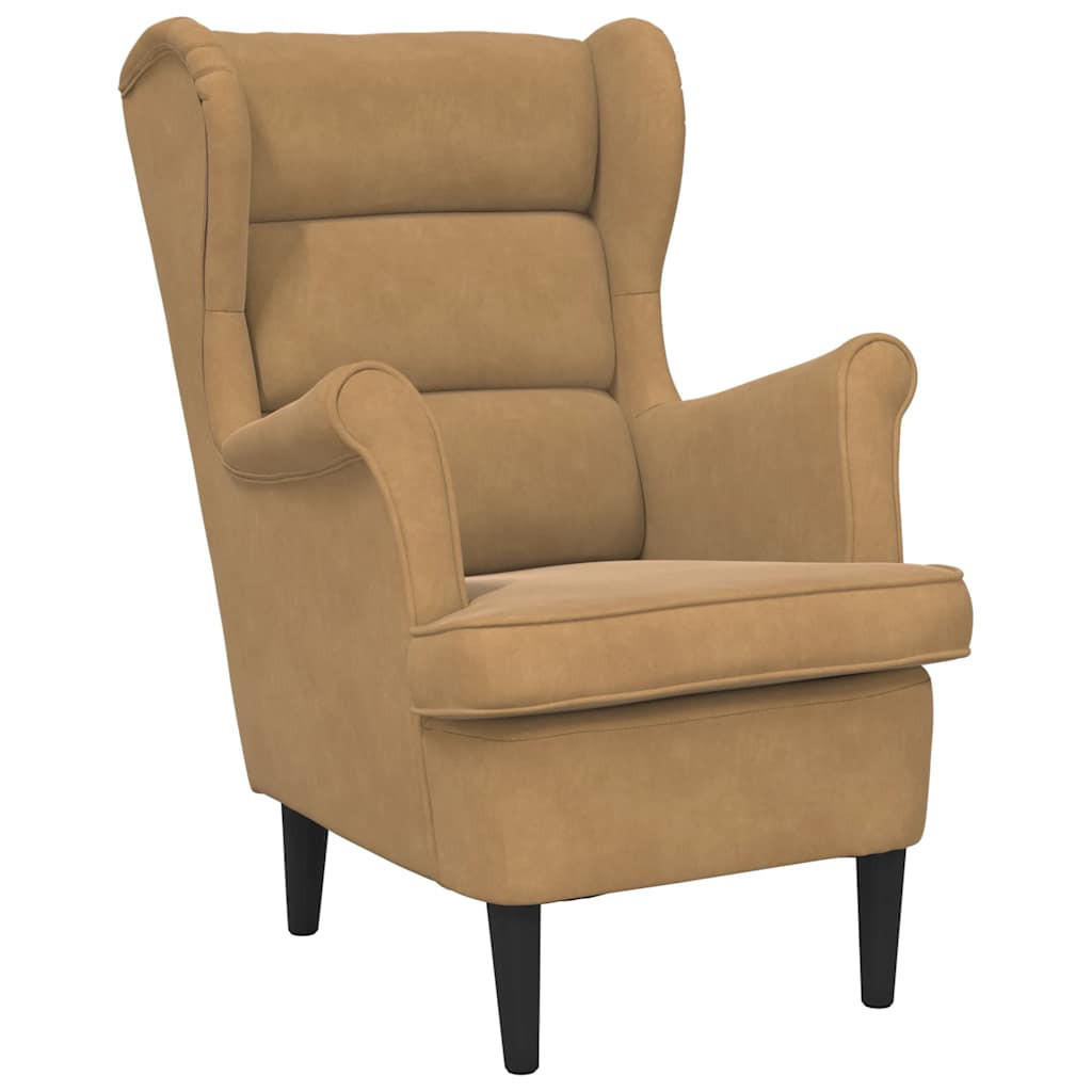 SESSEL BRAUN SAMT - Braun, Textil (84/100/74cm) - vidaXL