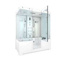 BADEWANNE Dusche K88-WS-EH-C-EA Duschtempel - Weiß, Glas/Kunststoff (100/228/180cm) - AcquaVapore by Sandra Jentho