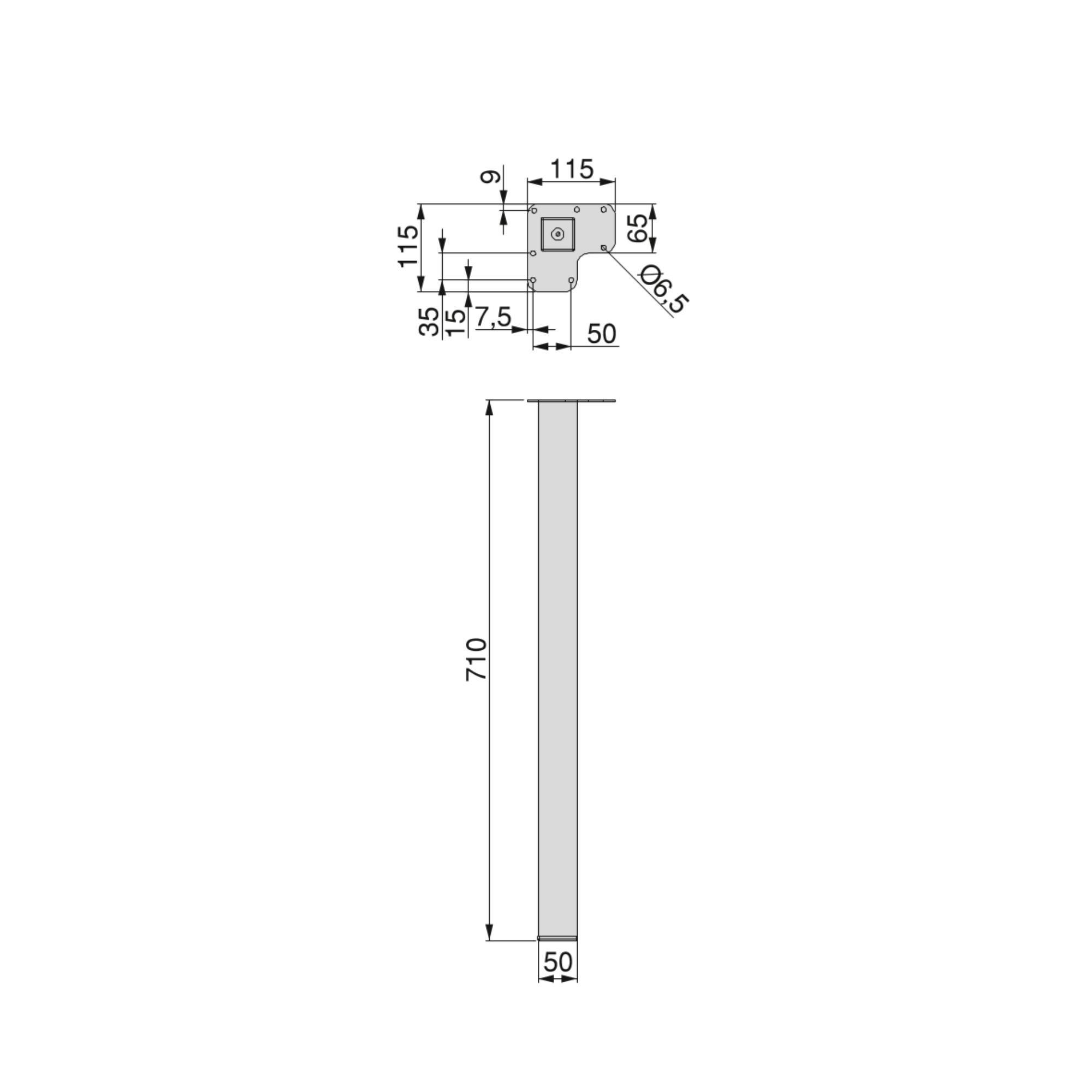 Thumbnail - Emuca Tischbeine, Schwarz, Metall, 21.5x7x74 cm, Esszimmer, ,