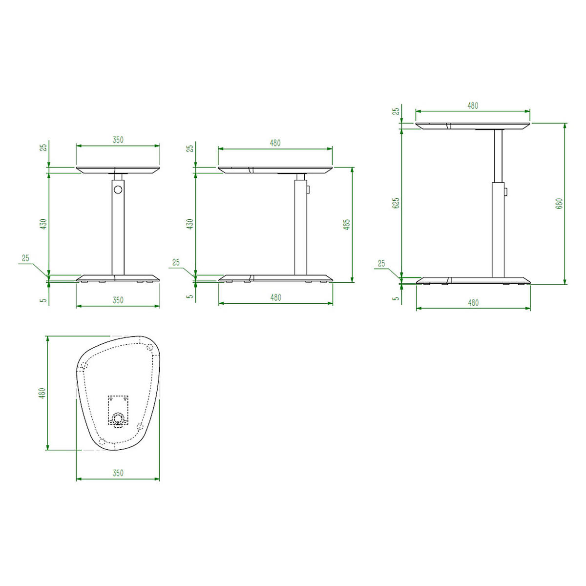 BEISTELLTISCH - höhenverstellbar, Echtholzfurnier / Metall - Walnussfarben, Holzwerkstoff (35/48/68cm) - home24