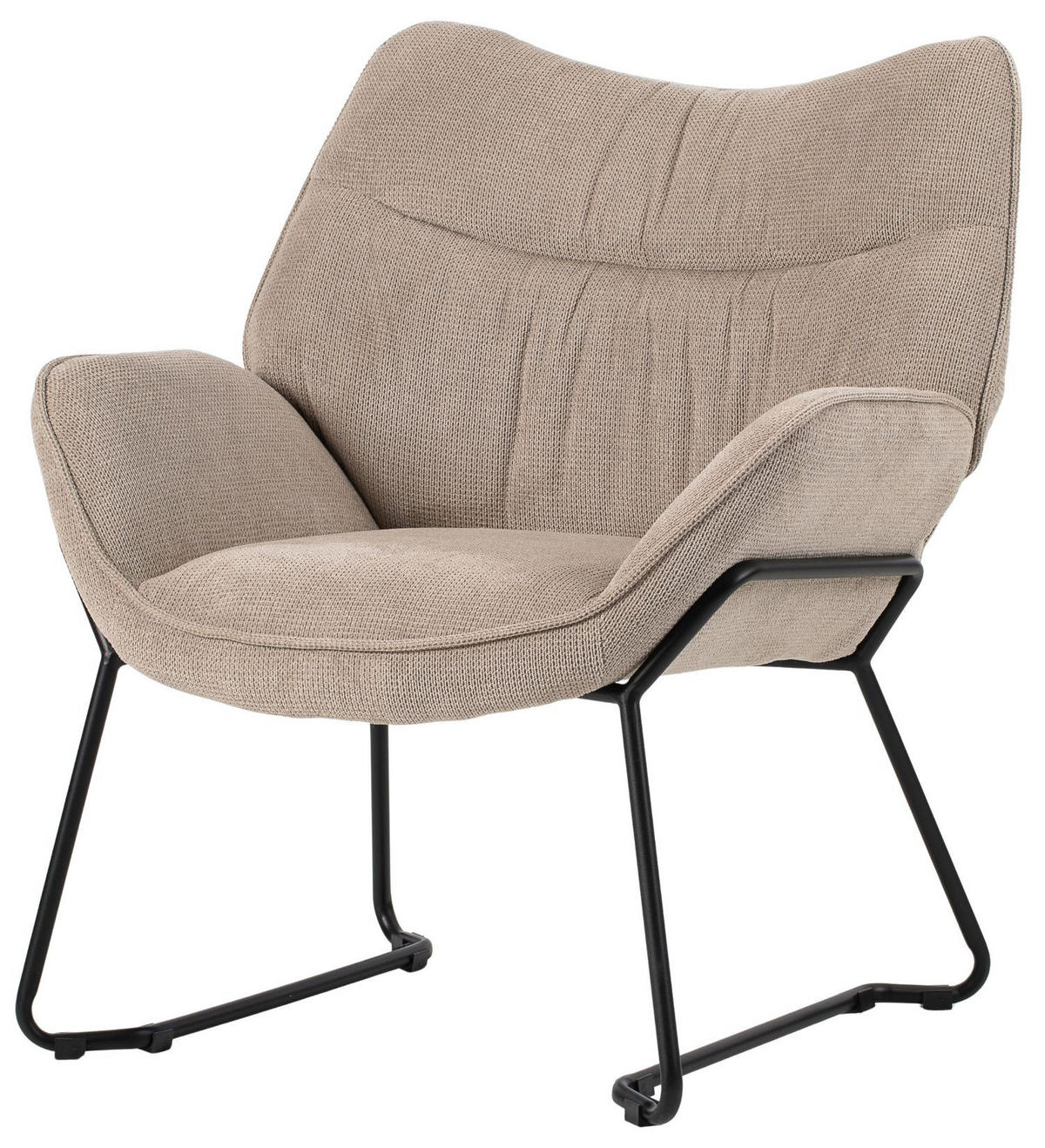 SESSEL Aliano - 4er Set - beige - Beige/Schwarz, Textil/Metall (67/76/73cm) - bene living