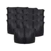 PFLANZSACK Vliesstoff 40/30 cm (10-tlg. Set) - Schwarz, Textil (30cm) - Intirilife