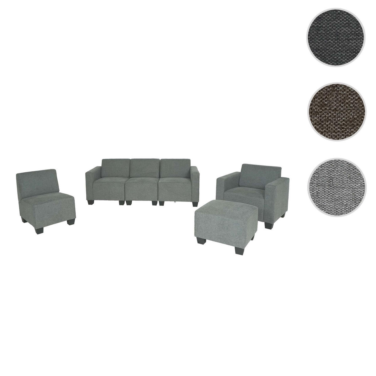 SOFA-SYSTEM Grau - Grau, Textil (193/76/72cm) - MCW