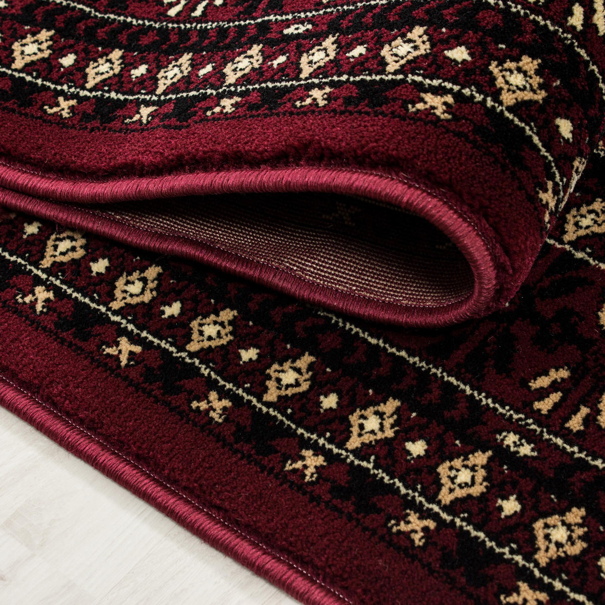 ORIENTTEPPICH Kurzflor klassisch Polypropylen Wohnzimmer Rot Läufer 80x150 - Rot, Textil (80/150cm) - KADIMA DESIGN