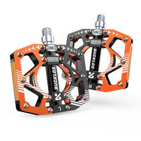 MTB Plattform Pedale Aluminium CNC 9/16" Schwarz/Orange - Orange, Metall (10/1.5/12.2cm)