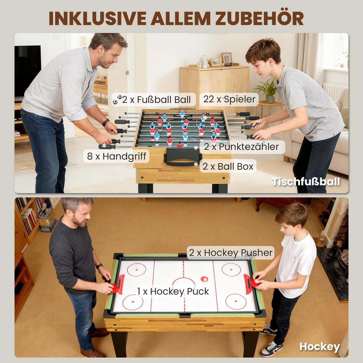 SPIELETISCH DE-10925 Walnuss - Walnussfarben, Holzwerkstoff (109/80/121cm) - ComfortXL
