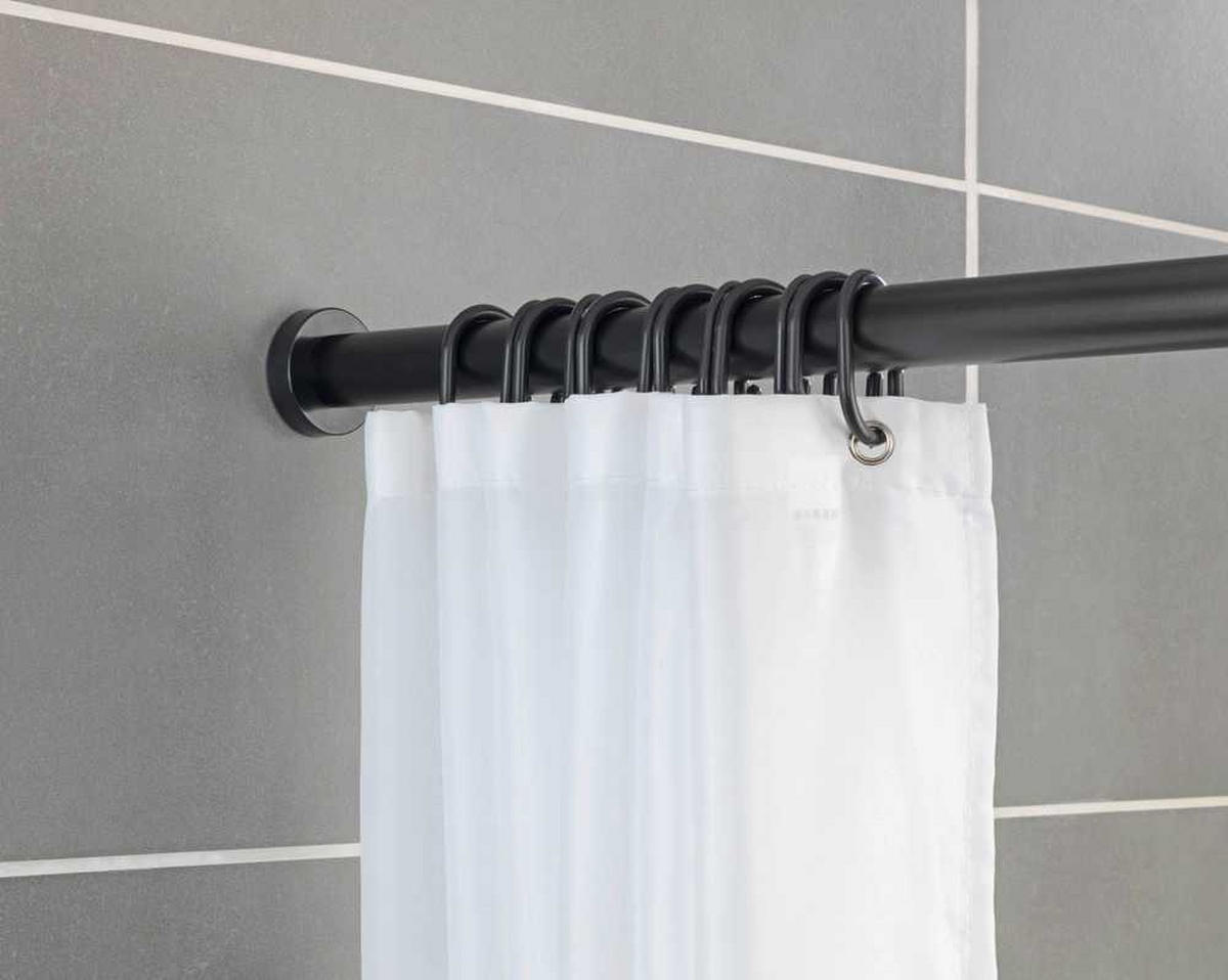 TELESKOP- Duschstange Luz - Schwarz, Metall (185cm) - Wenko