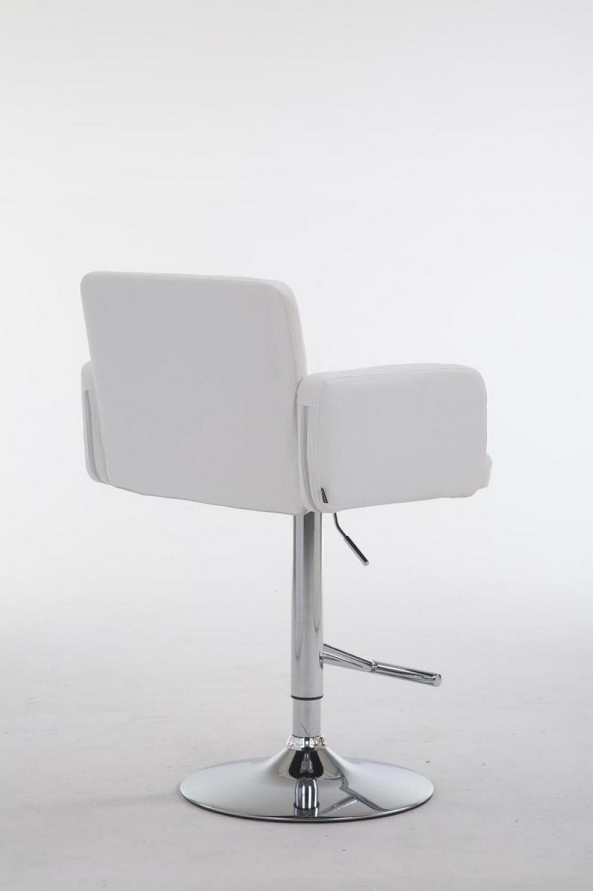 BARHOCKER Lederlook weiß - Chromfarben/Weiß, Textil/Metall (60/93/56cm) - CLP