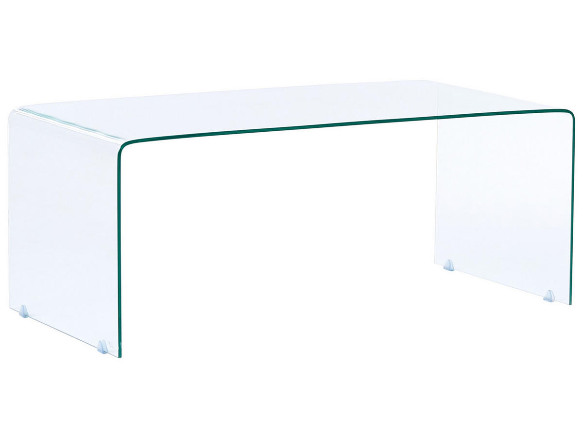 COUCHTISCH Glas transparent 100/50/40 cm Kendall - Transparent, Glas (50/100/40cm) - Beliani