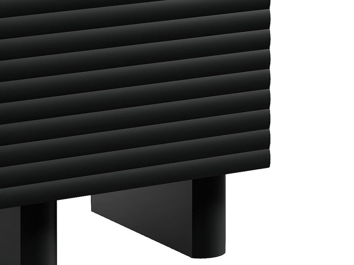 NACHTTISCH mit 1 Tür - MDF - Schwarz - LUDIMA - Schwarz, Holz (50/46.1/36.8cm) - Vente-Unique