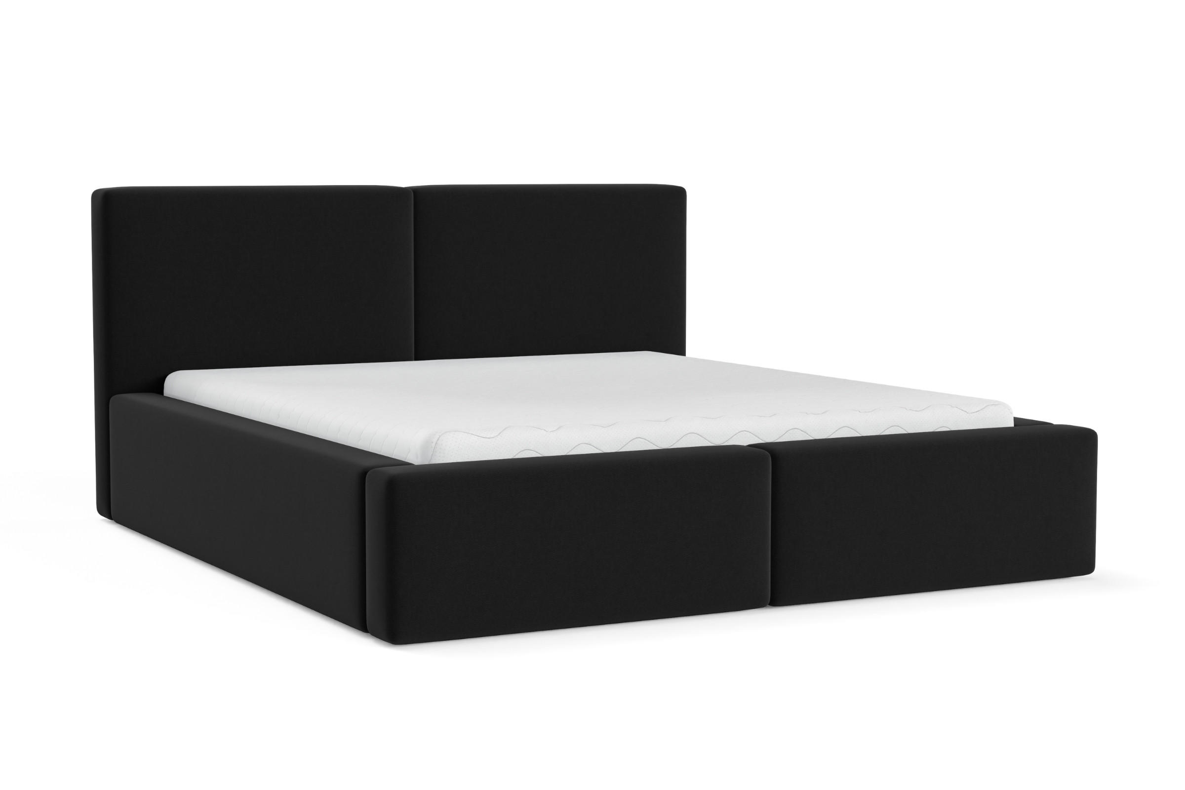 Deine Möbel 24 Polsterbett Schwarz 140x200 cm