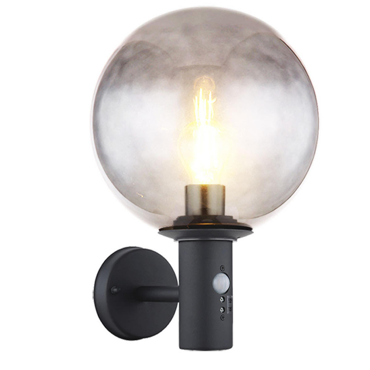 LED AUSSEN-WANDLEUCHTE Edelstahl Anthrazit - Anthrazit, Glas (25/37/26.5cm) - Globo Lighting