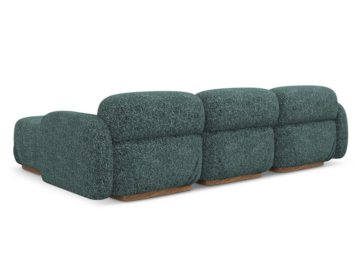 ECKSOFA Beidseitig Strukturstoff Stoff Blau - Blau/Blaugrau, Holz/Textil (270/190cm) - Makamii