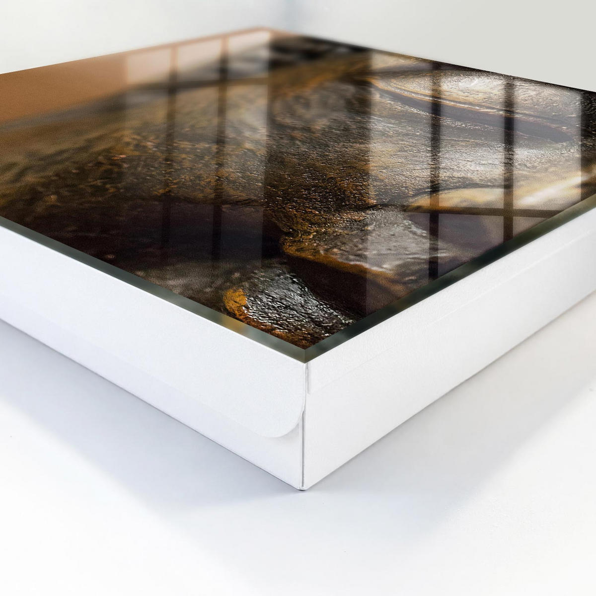 SCHLÜSSELBOX Weiß 30x30 cm – Türöffnung nach rechts - Stille Eleganz - Braun, Metall (30/30/5cm) - TULUP