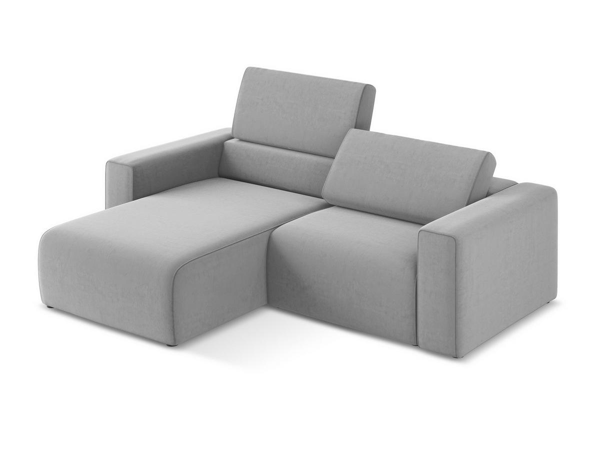 ECKSOFA Links Samt Stoff Grau - Creme/Schwarz, Kunststoff/Textil (167/224cm) - Makamii