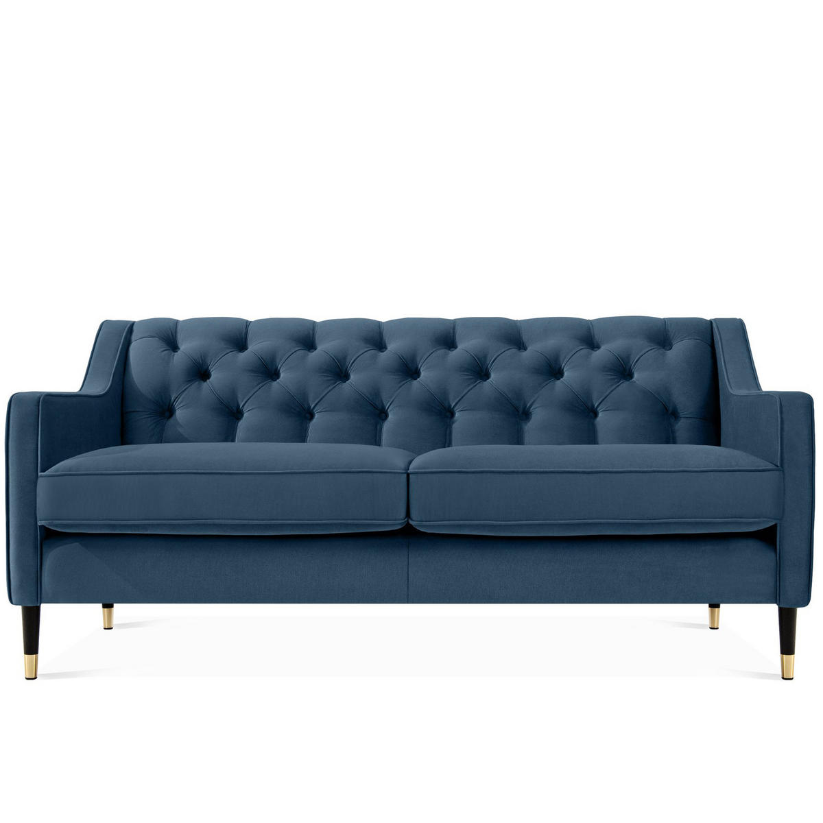 2-SITZER-SOFA NOMUS gesteppt, Blau - Wengefarben/Blau, Holzwerkstoff (170/78/80cm) - KONSIMO®