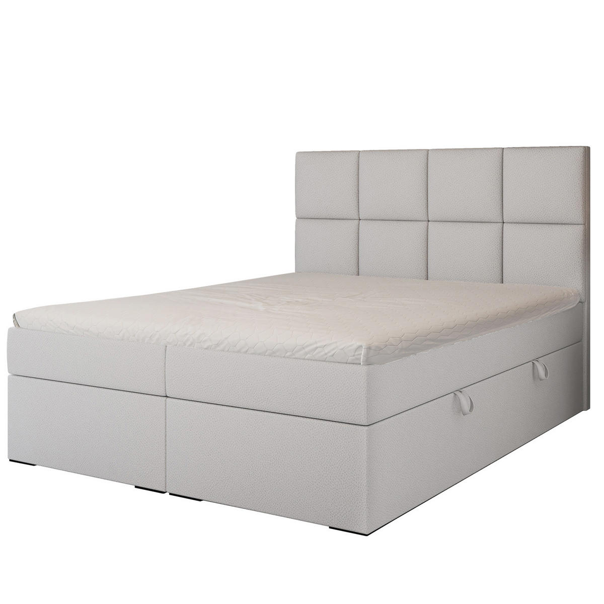 BOXBETT MAGNUS 160/200 cm mit Matratze und Topper, Weiß - Weiß, Textil (160/200cm) - Idohome